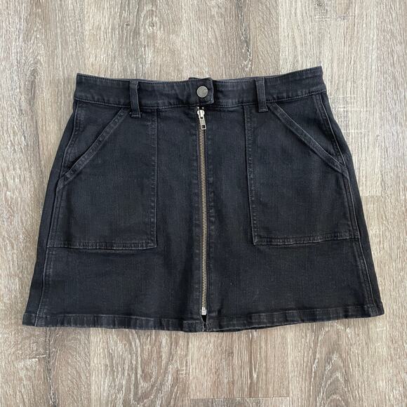 Madewell Denim Utility Zip Mini Skirt Faded Black - Size: 29 - Picture 1 of 5